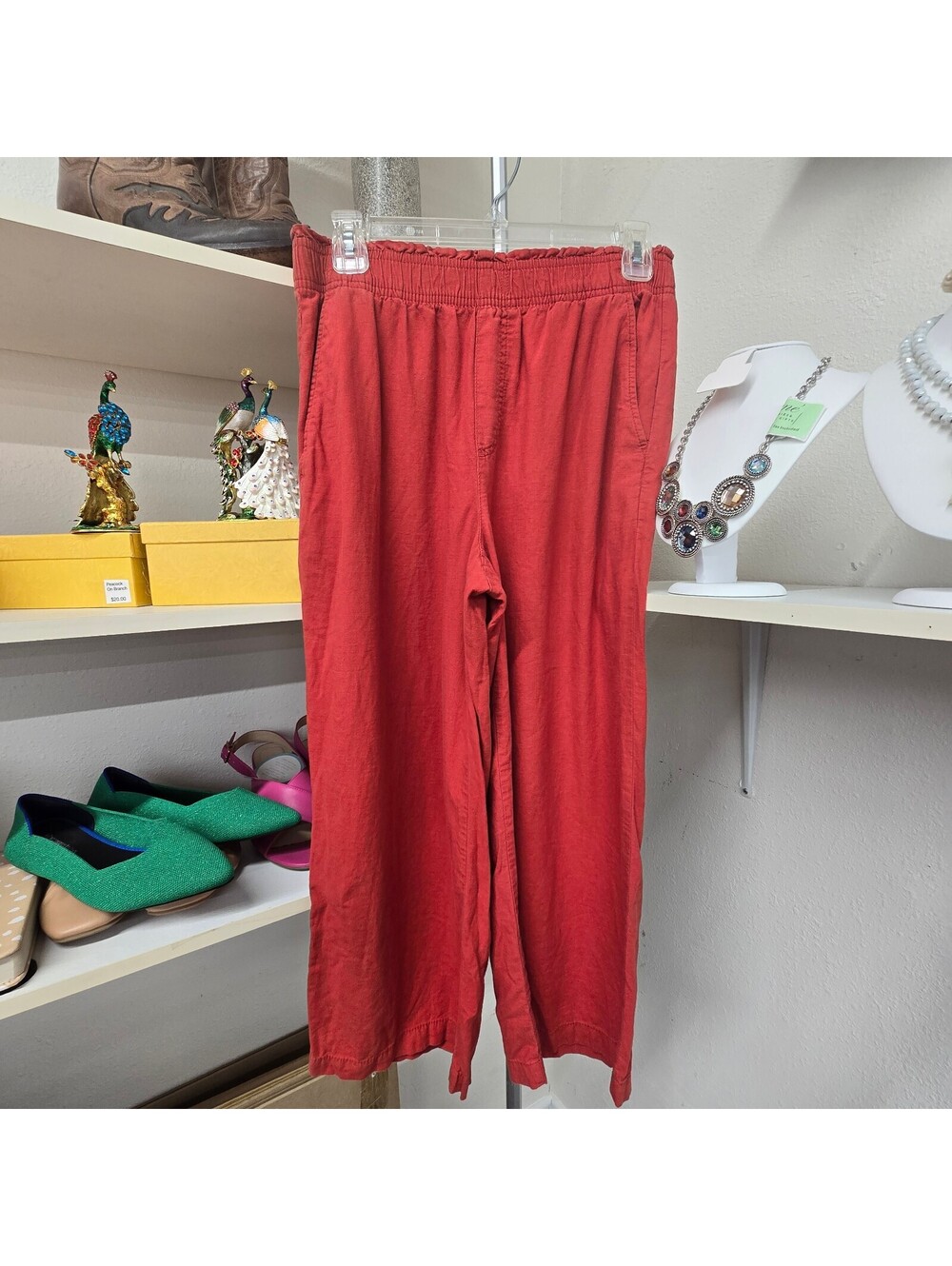 Women’s size Small rust-red pull-on pants